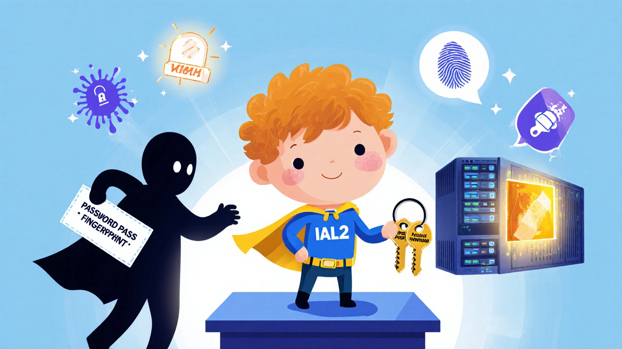 A child superhero uses two-factor authentication to stop a villain from accessing a secure voice server.