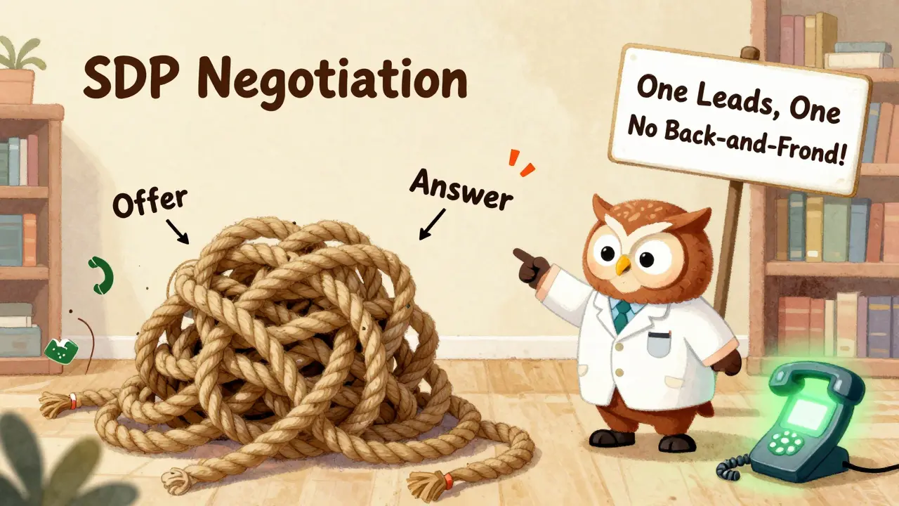 An engineer and wise owl solving a tangled negotiation problem with a simple rule.