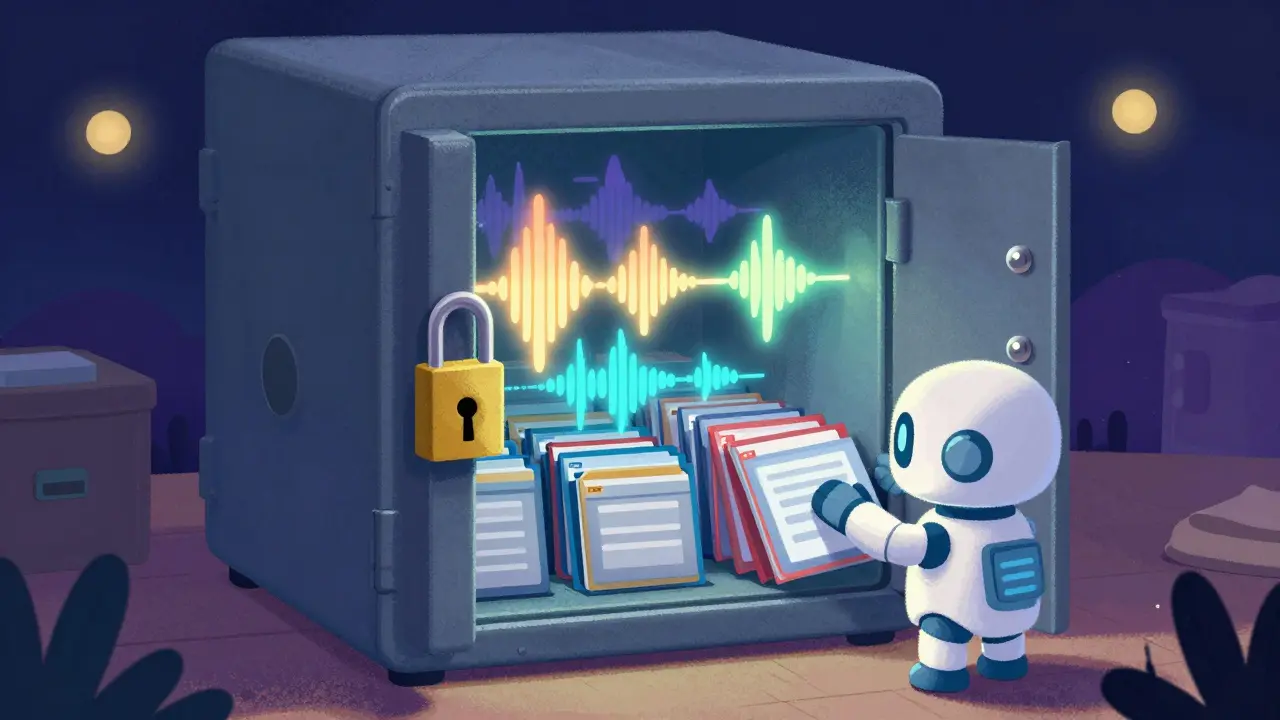 Secure digital vault protecting encrypted audio health recordings