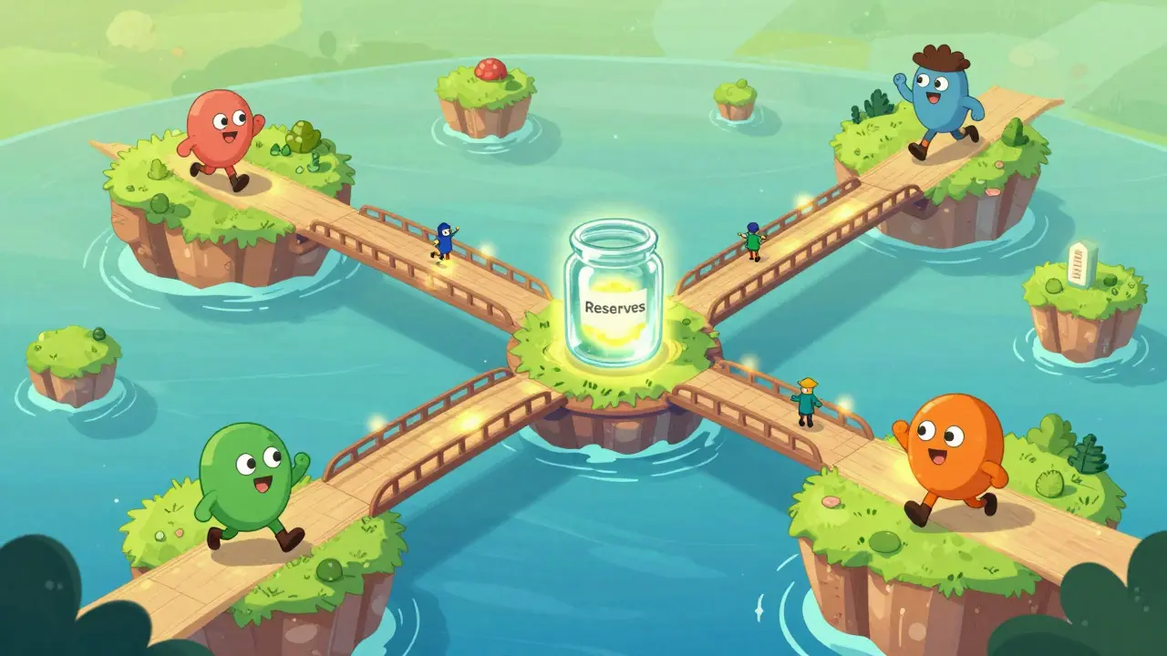 Magical bridges connecting blockchain islands with stablecoins