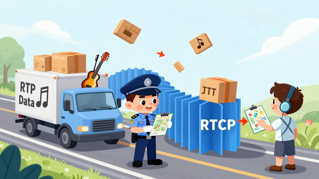 RTCP traffic cop managing RTP packets through a jitter buffer