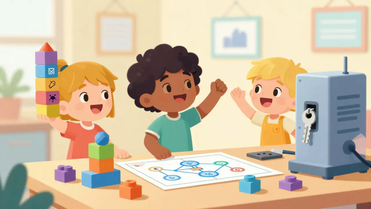 Cartoon developers building blockchains using Substrate tools
