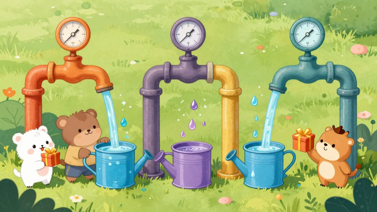 Illustration of animals directing token emissions via magical faucets
