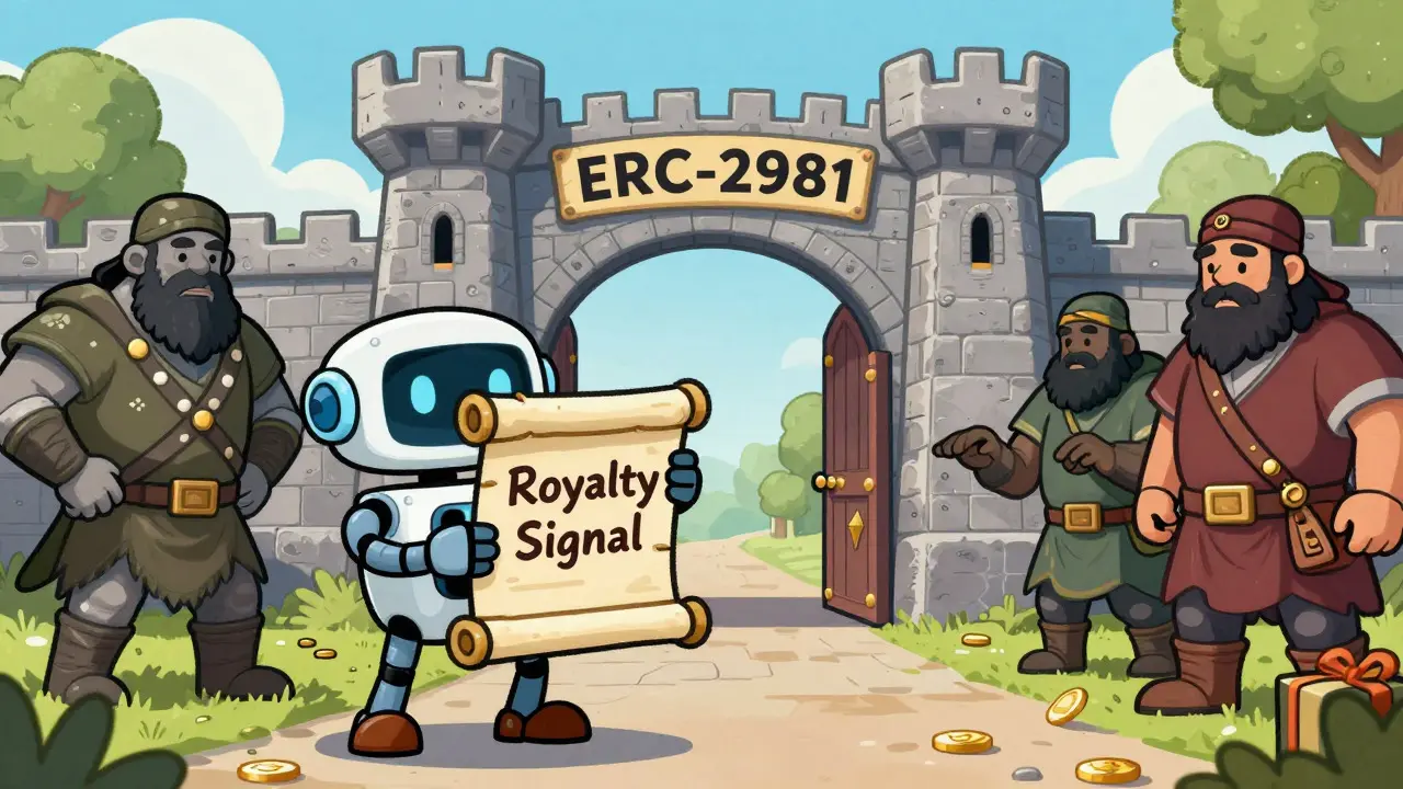 Robot signaling royalties ignored by marketplace gatekeepers
