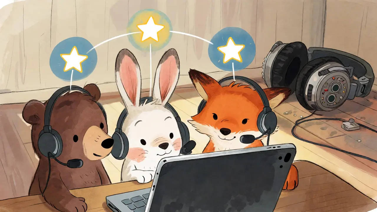 Animals on a video call with clear mono connection icons
