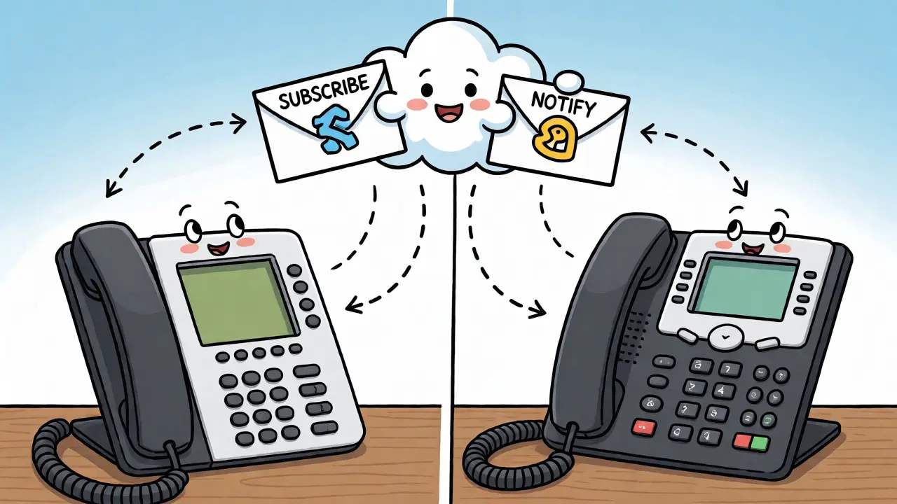 Cloud character sending subscribe and notify messages to desk phones