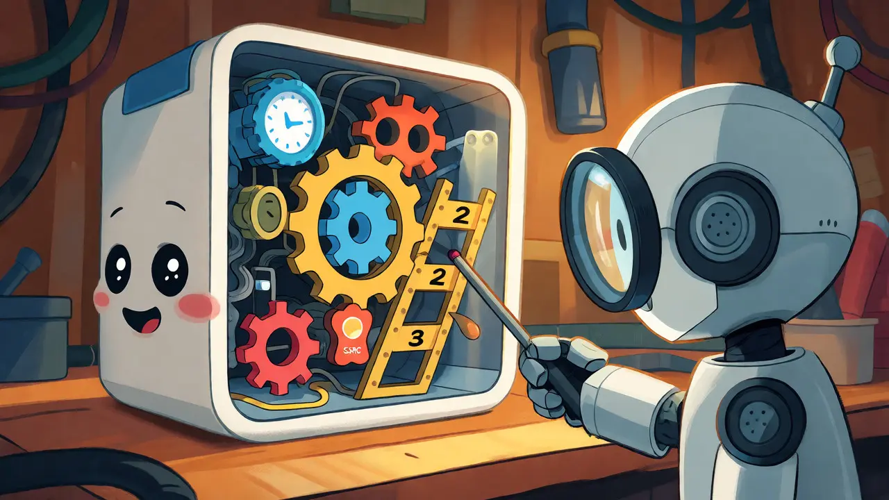 Robot engineer inspecting the internal components of an animated RTP packet.